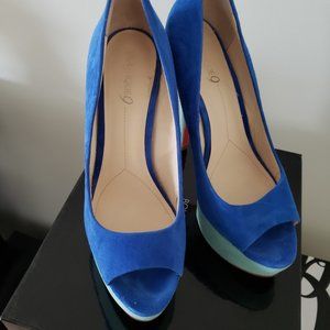 Multi-Blue Suede Heel
